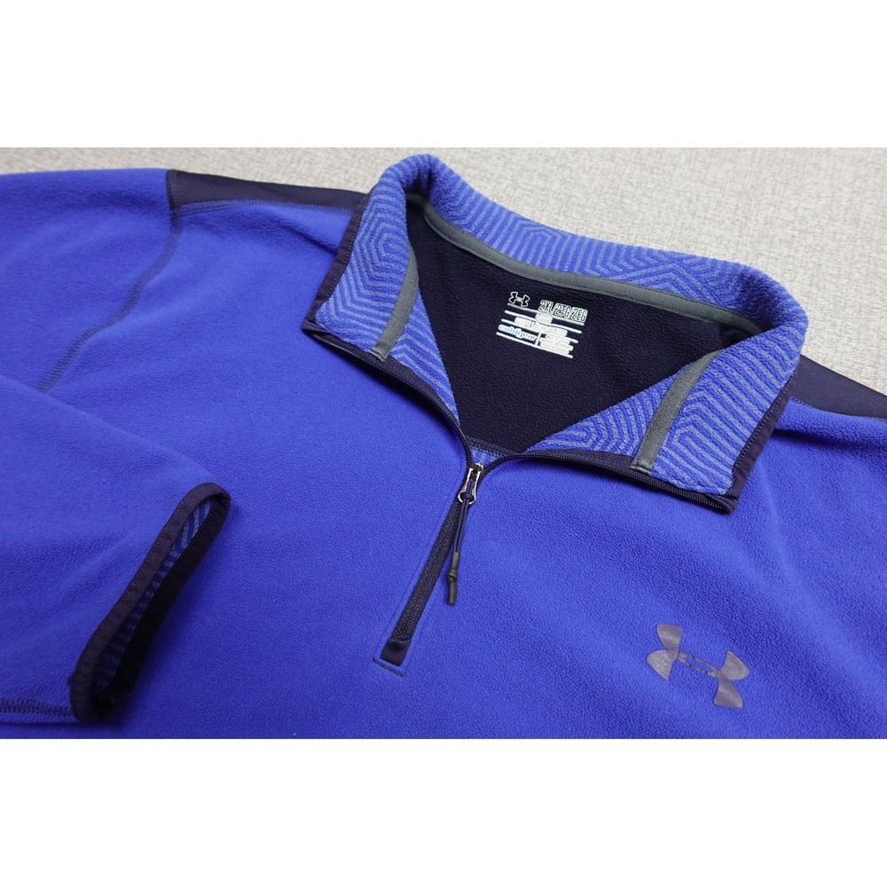 Under Armour ColdGear Quarter Zip Pullover Mens 2XL Blue Fleece Thermal Warm